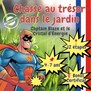 Chasse au Trésor Superhéros, Activité Extérieure Enfants 4-7 ans, Anniversaire, Certificat Inclus, Énigmes, Jeu d'Aventure, Diplôme, Jardin