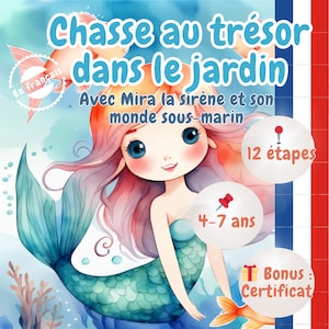 Mermaid Treasure Hunt, Outdoor Activity for Kids 4-7 Years, Garden, Magical Adventure, Birthday, Diploma Included, PDF & PNG