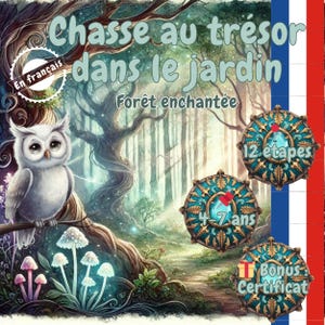 Magische speurtocht in het betoverde bos, buitenactiviteit voor kinderen van 4-7 jaar, kinderfeestje, certificaat inbegrepen, magische tuin