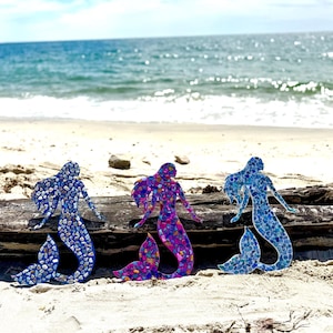 Muschel-Mosaik-Meerjungfrau-Wandbehang: Küstenstrand-Dekor