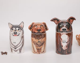 Handgefertigte Personalisierte Hundeurne in Keramik mit individueller Gestaltung – Einzigartiges Andenken – Auf Bestellung gefertigt