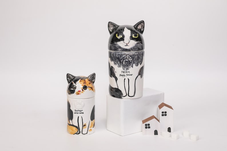 Handgefertigte Personalisierte Katzenurne in Keramik mit individueller Gestaltung – Einzigartiges Andenken -Auf Bestellung gefertigt imagen 7