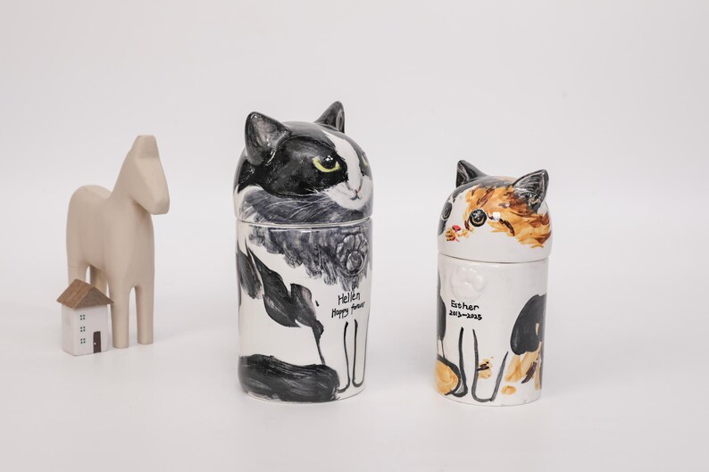 Handgefertigte Personalisierte Katzenurne in Keramik mit individueller Gestaltung – Einzigartiges Andenken -Auf Bestellung gefertigt imagen 5