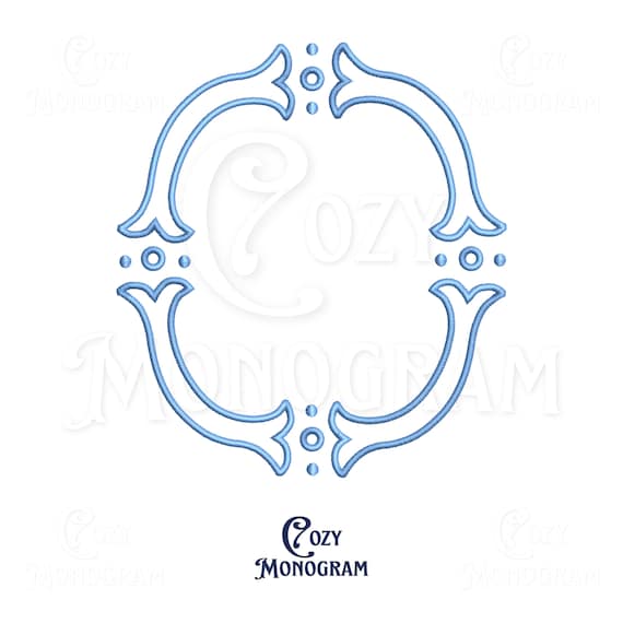 Applique  Embroidery Crest Monogram Frame Design for Machine Embroidery, 8 Sizes, Digital Design File – Instant Download
