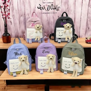 Sac à dos personnalisé pour tout-petits|Cartable préscolaire personnalisée|Cartable pour enfants|Sac à langer pour garderie avec nom de bébé|Cadeau d'anniversaire garçon et fille