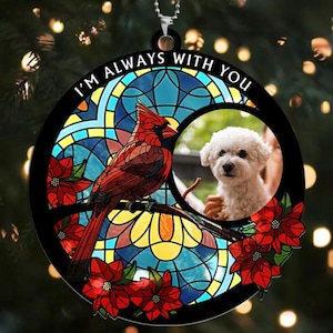 Custom photo hangings Memorial Hanging Ornament, Photo Acrylic Gifts,I Love You,Dad Mom Remembrance Ornament,Pet Loss Ornament