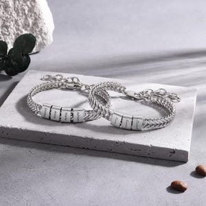 Pulsera personalizada para hombre, pulseras personalizadas, pulseras personalizadas para hombres, pulseras con nombre para papá, regalo para él, regalo del día del padre