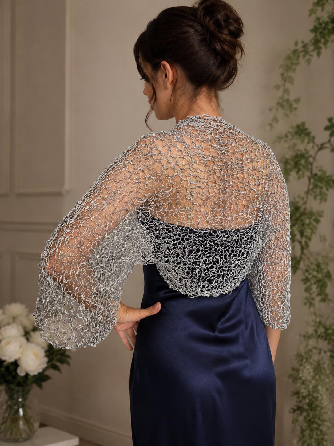 silver shrug for formal dress Bolero Shrugs Olive Sage Cotton Dress