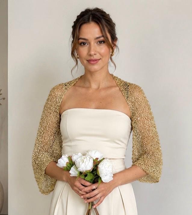 gold shrugs for dresses uk Gold Shrug
