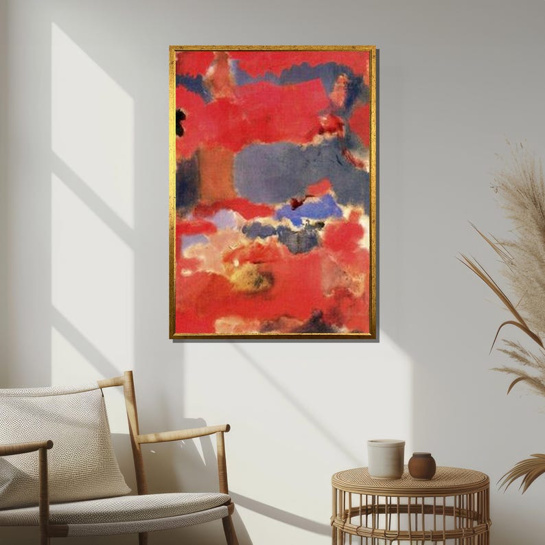 Red Abstract Canvas Art Print, Modern Expressionist Decor - Etsy