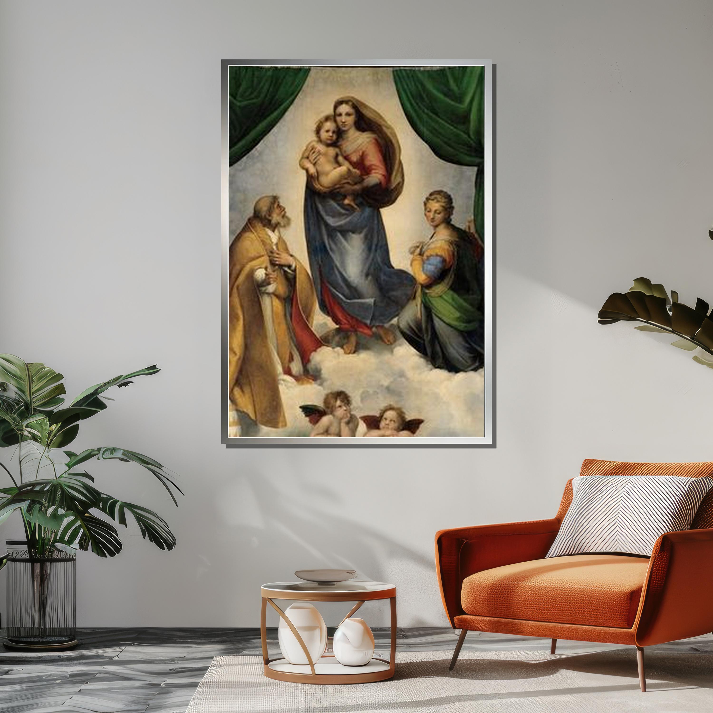 Sistine Madonna Canvas: Raphael Renaissance Virgin Mary and Child