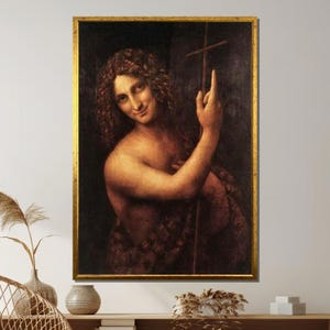 Da Vinci Saint John the Baptist Canvas Print: Renaissance Religious Wall Art