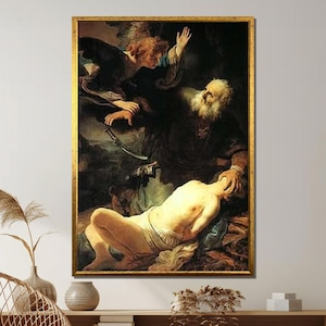 Rembrandt: Sacrifice of Isaac Canvas Print - Baroque Biblical Art