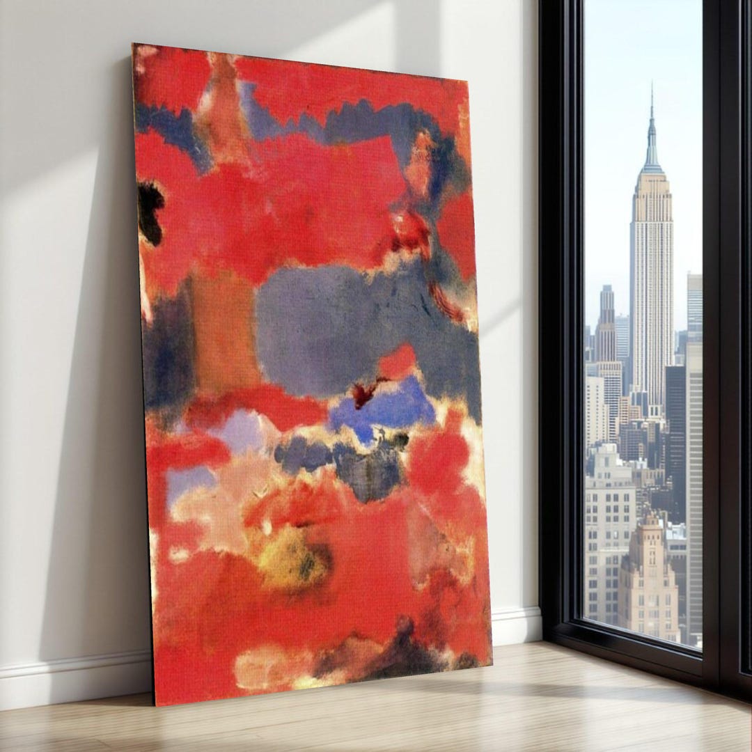 Red Abstract Canvas Art Print, Modern Expressionist Decor - Etsy