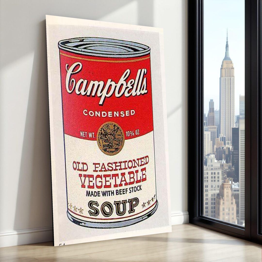 Vintage Campbell's Soup Can Canvas Print, Retro Pop Art Kitchen Decor ...