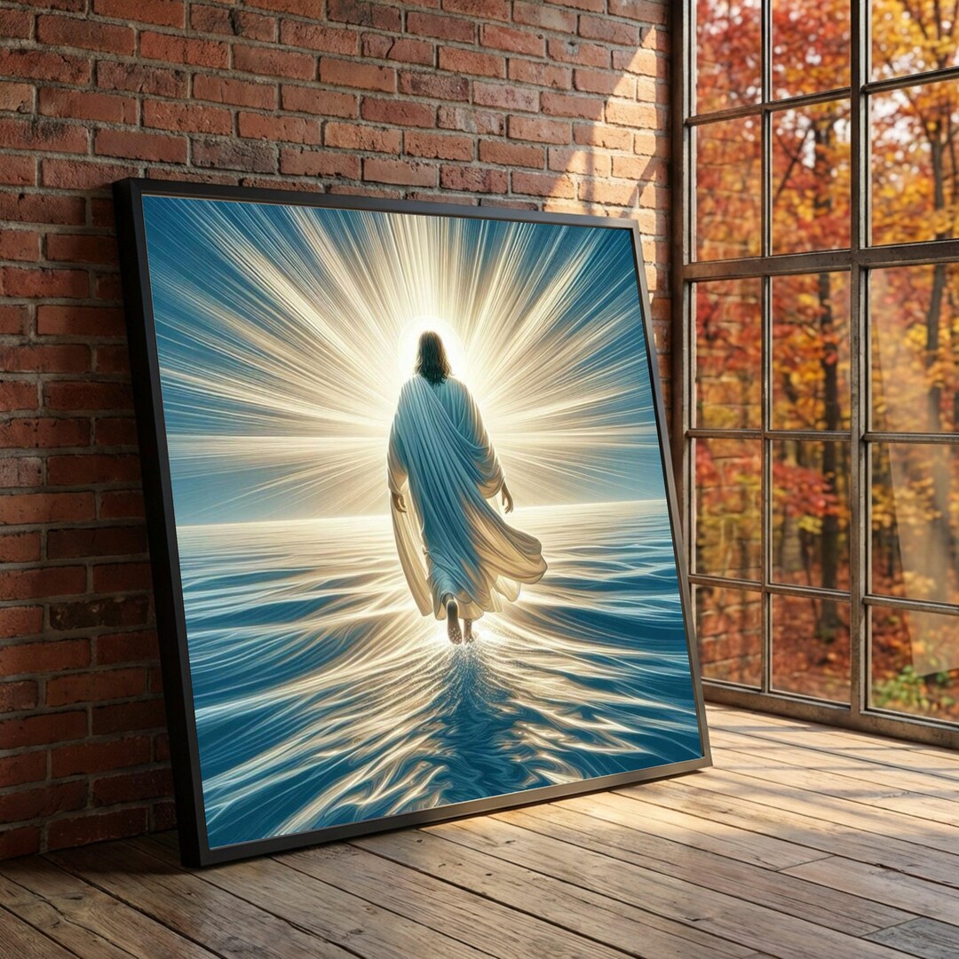Jesus Walking on Water Canvas, Religious Christian Wall Art - Etsy