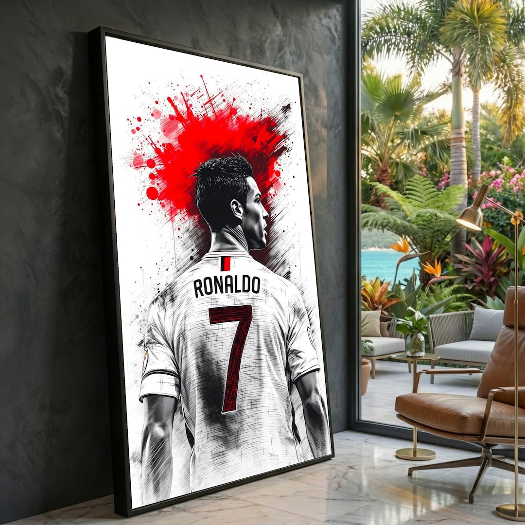 Cristiano Ronaldo Canvas Art Football Star Portrait Sports Wall Decor cristiano-ronaldo-canvas-art-football-star-portrait-sports-wall-decor