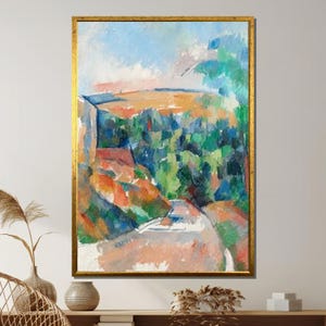 Paul Cézanne Landscape Canvas, Post-Impressionist Nature Art Print, Abstract Hillside Painting, Modern Fine Art Wall Decor, Wall Art Canvas