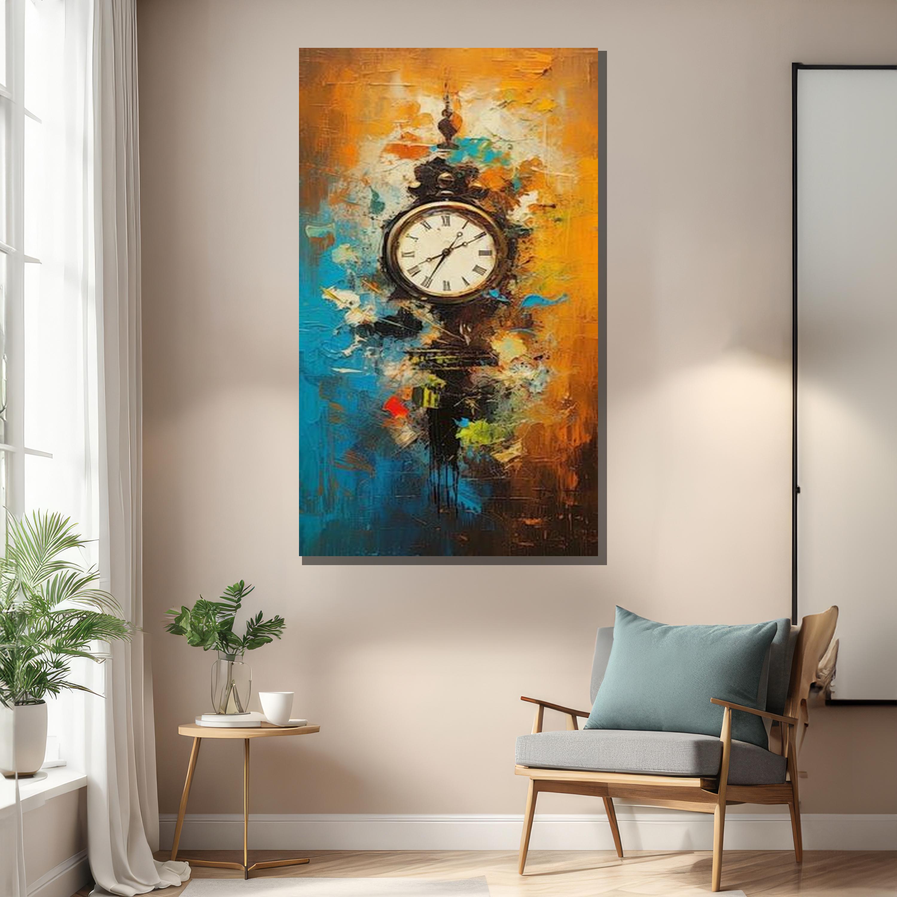 Abstract Clock Canvas Art, Modern Timepiece Print - Etsy