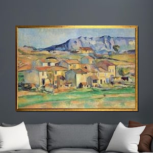 Cézanne Canvas Print: Provencal Village, Post-Impressionist Landscape