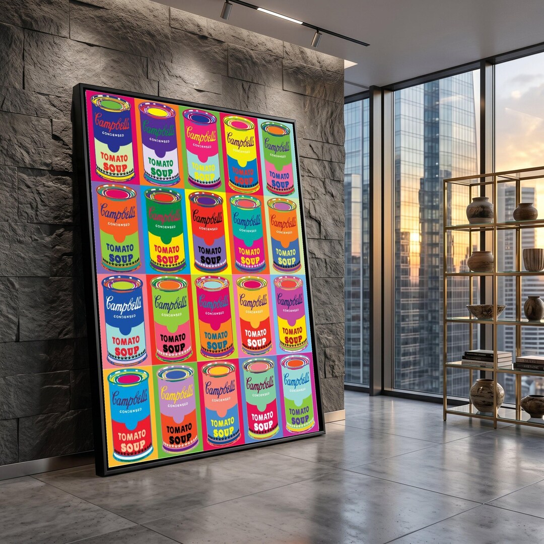 Pop Art Campbell's Soup Canvas Print, Colorful Kitchen Wall Decor - Etsy