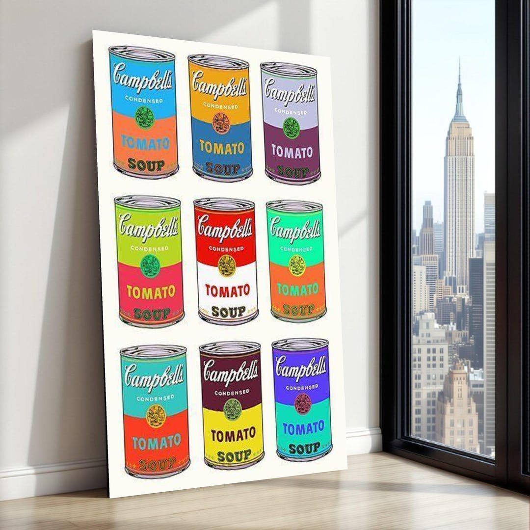 Pop Art Campbell's Soup Cans Canvas Print, Retro Kitchen Wall Decor - Etsy