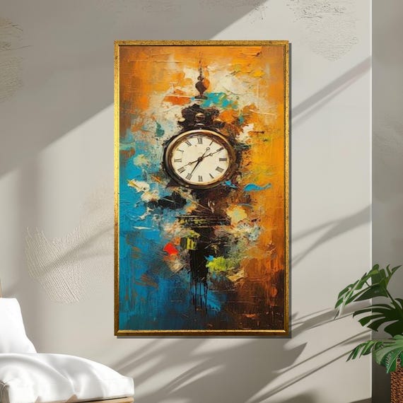 Abstract Clock Canvas Art, Modern Timepiece Print - Etsy Ireland