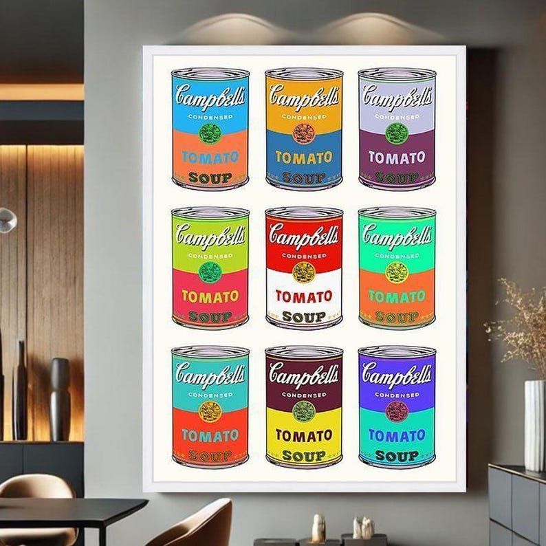 Pop Art Campbell's Soup Cans Canvas Print, Retro Kitchen Wall Decor - Etsy