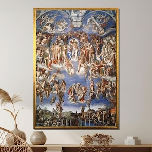 Michelangelo&#39;s Last Judgment Canvas Print: Sistine Chapel Renaissance Art