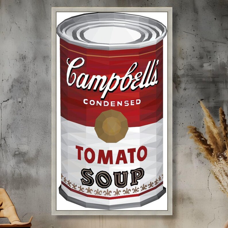 Campbell's Tomato Soup Can Canvas, Pop Art Kitchen Wall Decor - Etsy ...