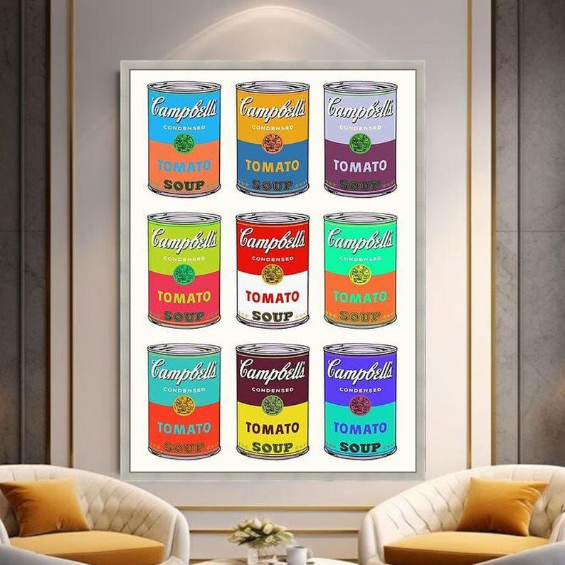 Andy Warhol Campbell's Soup Cans Canvas Print, Pop Art Kitchen Decor ...