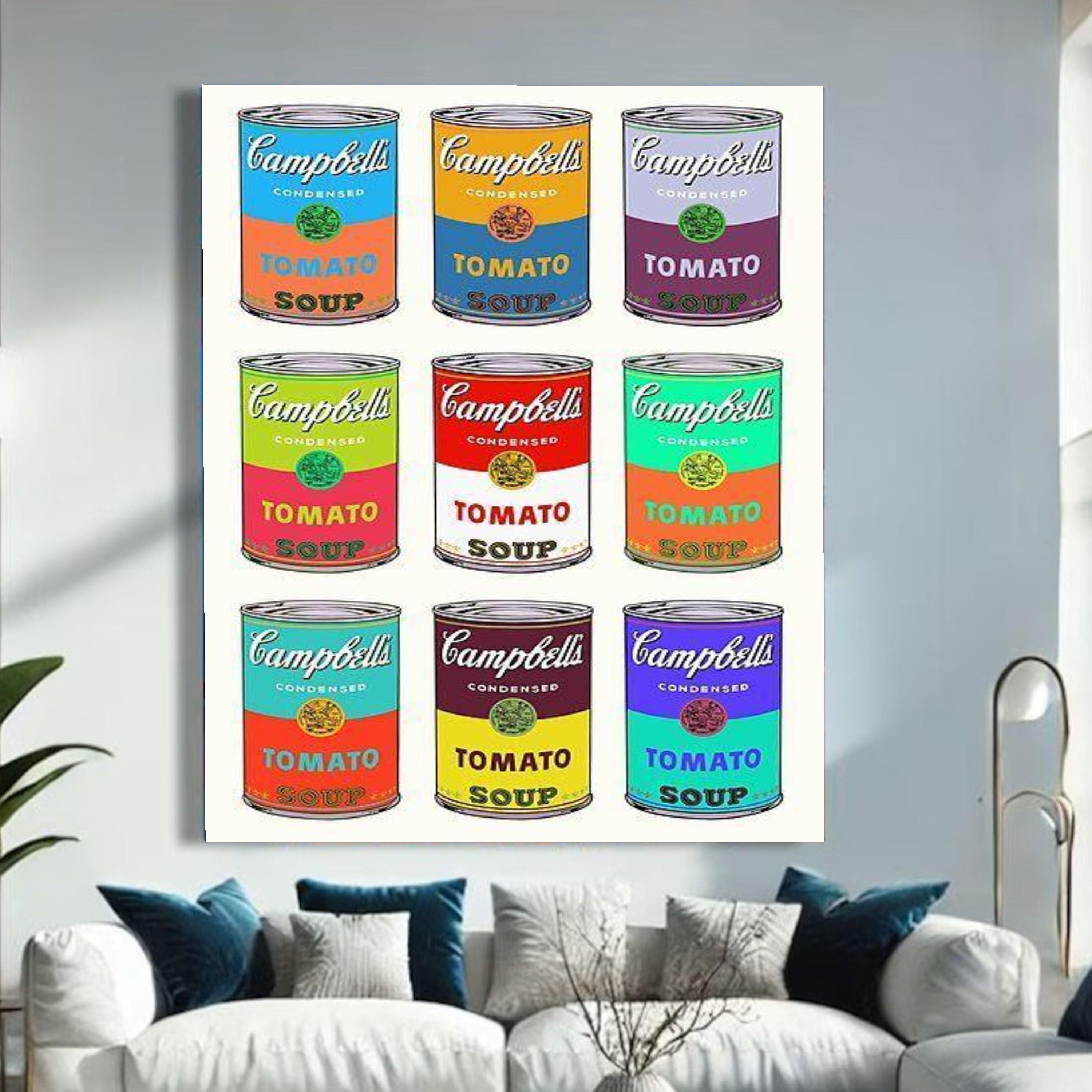 Pop Art Campbell's Soup Cans Canvas Print, Retro Kitchen Wall Decor - Etsy