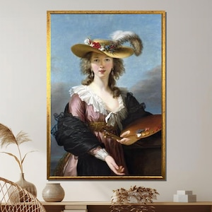 Élisabeth Vigée Le Brun Self-Portrait Canvas, Rococo Woman Artist Painting Print, 18th Century Elegant Portrait Wall Art
