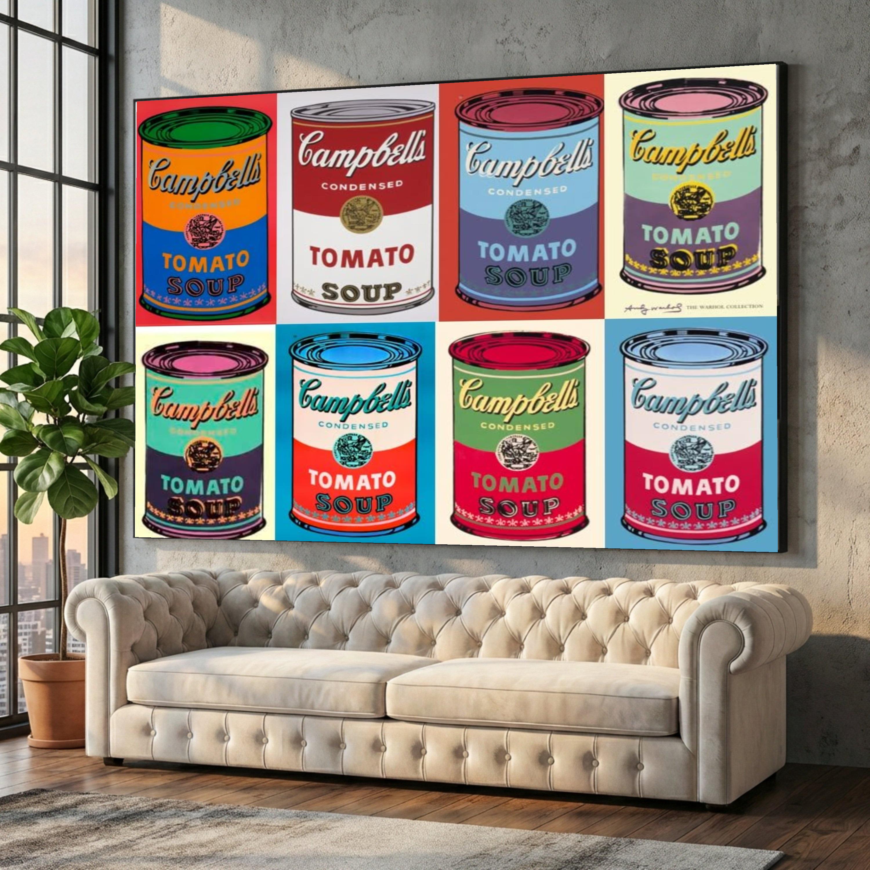 Pop Art Campbell's Soup Canvas Print, Retro Kitchen Wall Decor - Etsy