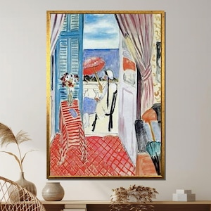 Matisse Style Seaside Balcony Canvas Art: Fauvism Mediterranean Decor