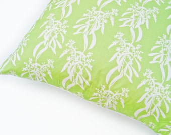 LAST ONE: Cushion Throw Pillow Cover 18 x 18 inch - Botanical Original Design in Grass Green - Handmade in UK