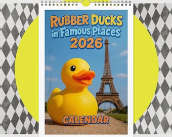 2026 Rubber Duck Calendar – Funny Travel Landmarks of the World | Eiffel Tower, Pyramids, Big Ben, Duck Collectors Gift