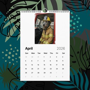Irish Wolfhound Dogs With Jobs Calendar 2026 – Funny Irish Wolfhound Gift, Cute Dog Lover Wall Calendar, Irish Wolfhound Art, Pet Humor
