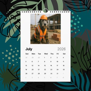 Irish Wolfhound Dogs With Jobs Calendar 2026 – Funny Irish Wolfhound Gift, Cute Dog Lover Wall Calendar, Irish Wolfhound Art, Pet Humor
