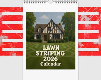 2026 Lawn Striping Calendar – Lawn Care, Mowing Patterns for Yard Enthusiasts, Lawn Mower Lovers, Garden, Landscaping Inspiration