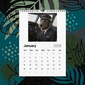 Irish Wolfhound Dogs With Jobs Calendar 2026 – Funny Irish Wolfhound Gift, Cute Dog Lover Wall Calendar, Irish Wolfhound Art, Pet Humor
