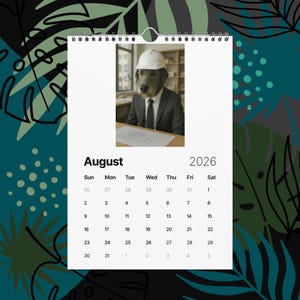 Irish Wolfhound Dogs With Jobs Calendar 2026 – Funny Irish Wolfhound Gift, Cute Dog Lover Wall Calendar, Irish Wolfhound Art, Pet Humor