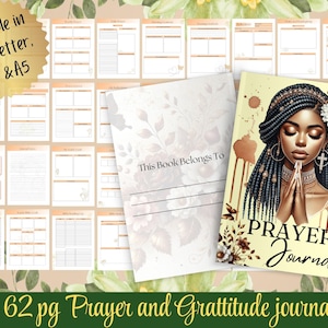 Faith-Filled Bible Study Planner for Women, Prayer & Gratitude Journal, Christian Digital Printable Journal for Women