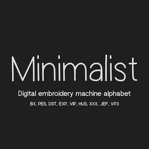 Minimalist Font Embroidery File 10 sizes, instant download BX Font | PES, 8 formats, Bx Native Font Embroidery Alphabet, Embroidery Machines