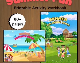 Summer Activity Book for Kids – Printable Busy Book, Fun Summer Worksheets, Educational Digital Download