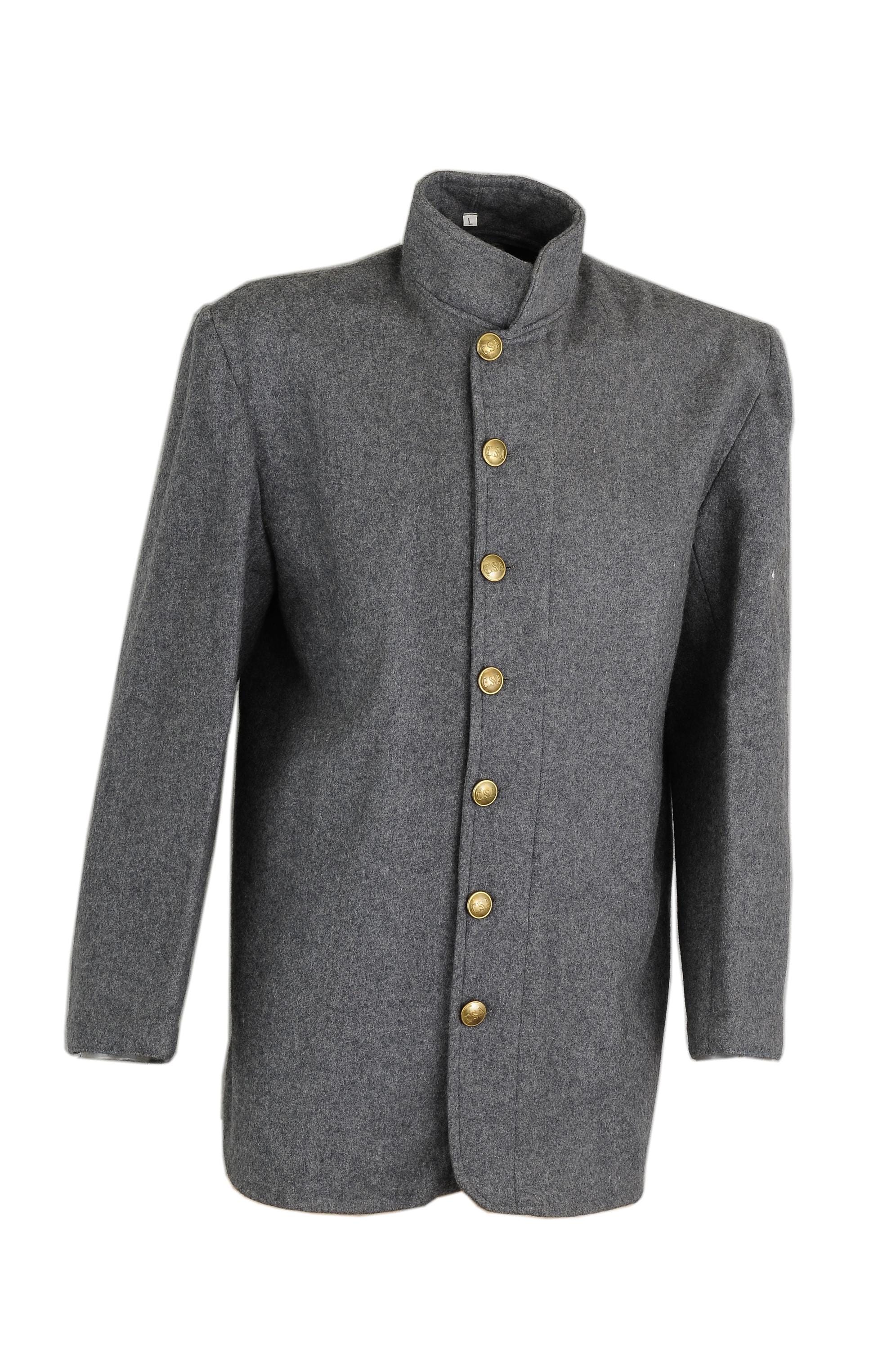 Confederate Sack Coat – Grey Wool With Cotton Lining – American