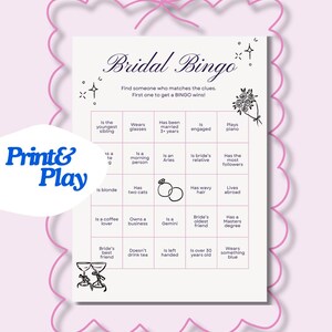 Bingo para despedidas de soltera / Divertido juego de despedida de soltera / Imprimible para despedida de soltera / Diseño moderno / Descarga instantánea en PDF / Formato A4
