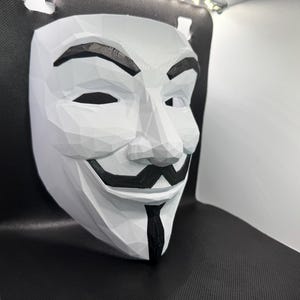 Guy Fawkes Maske, V für Vendetta, Anonymer kubistischer Stil - Maschera Guy Fawkes, V für Vendetta, Anonymer, kubistischer Stil