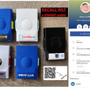 Portefeuille intelligent Airtag personnalisable avec vCard, carte de visite numérique intégrée