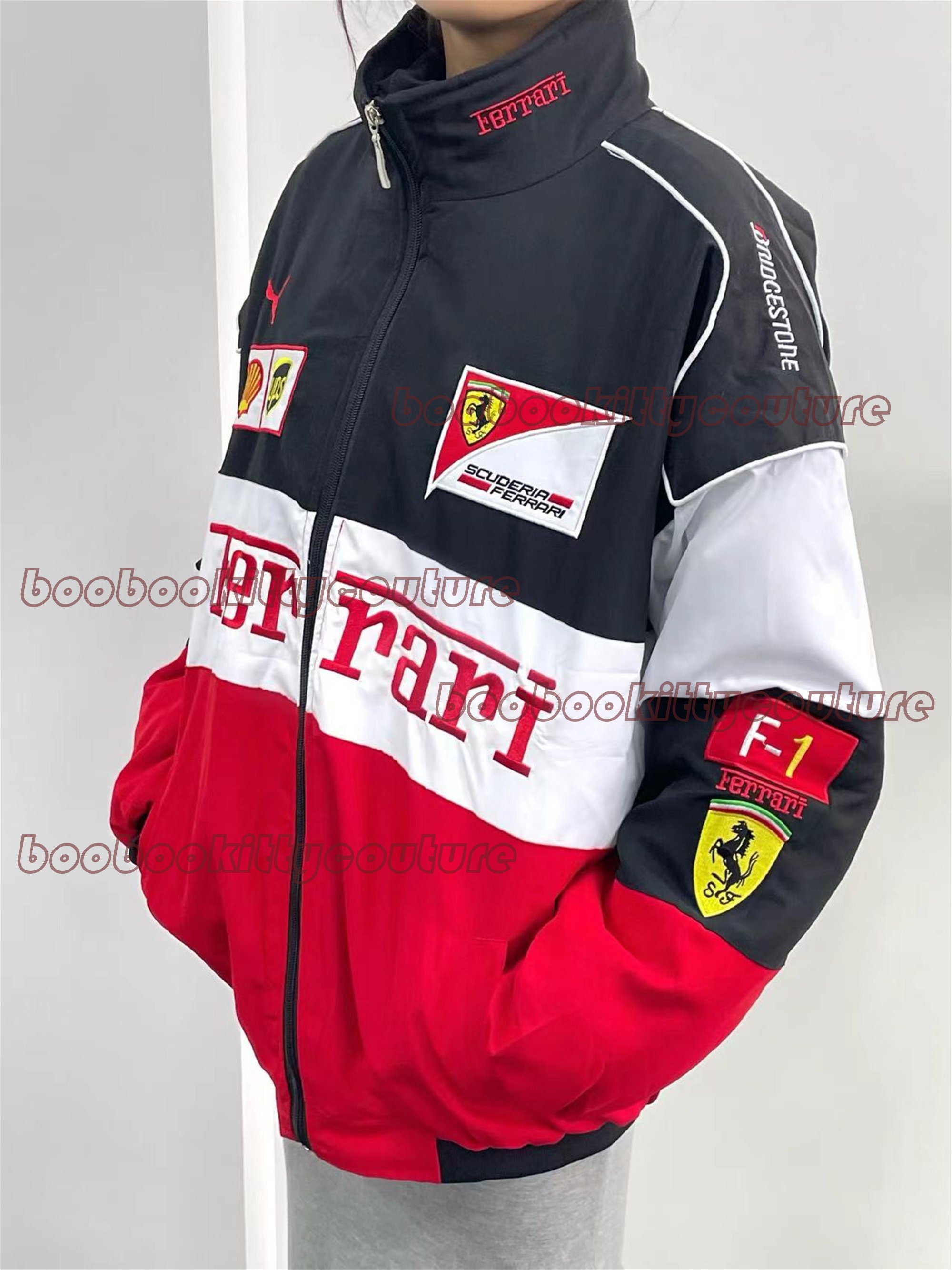Ferrari Racing Jacket Vintage White Nascar Bomber,f1 Ferrari Jacket ...